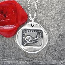 Load image into Gallery viewer, Silver Snail Wax Seal Necklace antique wax seal jewelry Always At Home