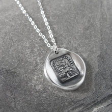 Load image into Gallery viewer, Wax Seal Necklace In Silver - Grow Don't Change - Evergreen Tree