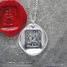 Load image into Gallery viewer, Wax Seal Necklace In Silver - Grow Don't Change - Evergreen Tree