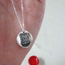 Load image into Gallery viewer, Wax Seal Necklace In Silver - Grow Don't Change - Evergreen Tree
