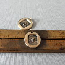 Load image into Gallery viewer, Skull Wax Seal Pendant - antique wax seal jewelry Memento Mori charm French motto - Remember Your Mortality - RQP Studio