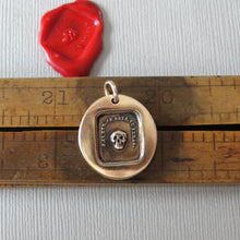 Load image into Gallery viewer, Skull Wax Seal Pendant - antique wax seal jewelry Memento Mori charm French motto - Remember Your Mortality - RQP Studio
