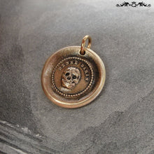 Load image into Gallery viewer, Skull Wax Seal Charm In Bronze - Memento Mori Motto - Think Of It - RQP Studio
