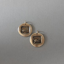 Load image into Gallery viewer, Snail Wax Seal Charm - Always at Home - Antique Bronze Wax Seal Jewelry Pendant