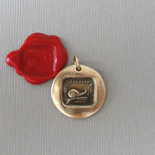 Load image into Gallery viewer, Snail Wax Seal Charm - Always at Home - Antique Bronze Wax Seal Jewelry Pendant