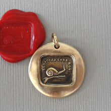 Load image into Gallery viewer, Snail Wax Seal Charm - Always at Home - Antique Bronze Wax Seal Jewelry Pendant