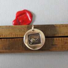 Load image into Gallery viewer, Snail Wax Seal Charm - Always at Home - Antique Bronze Wax Seal Jewelry Pendant