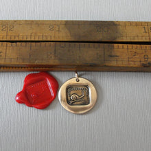 Load image into Gallery viewer, Snail Wax Seal Charm - Always at Home - Antique Bronze Wax Seal Jewelry Pendant