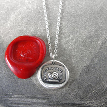 Load image into Gallery viewer, Snail Wax Seal Necklace In Silver - Always At Home - RQP Studio