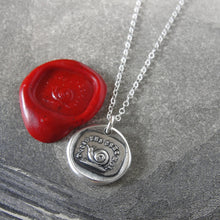 Load image into Gallery viewer, Snail Wax Seal Necklace In Silver - Always At Home - RQP Studio