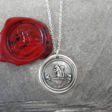 Load image into Gallery viewer, Blessed Are The Humble - Silver Squirrel Wax Seal Necklace - Exalted - RQP Studio