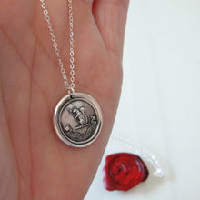 Load image into Gallery viewer, Blessed Are The Humble - Silver Squirrel Wax Seal Necklace - Exalted - RQP Studio