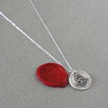 Load image into Gallery viewer, Stand Sure - Antique Silver Wax Seal Necklace With Steadfast Tree