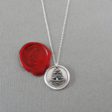 Load image into Gallery viewer, Stand Sure - Antique Silver Wax Seal Necklace With Steadfast Tree