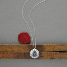 Load image into Gallery viewer, Stand Sure - Antique Silver Wax Seal Necklace With Steadfast Tree