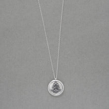 Load image into Gallery viewer, Stand Sure - Antique Silver Wax Seal Necklace With Steadfast Tree