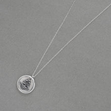 Load image into Gallery viewer, Stand Sure - Antique Silver Wax Seal Necklace With Steadfast Tree