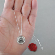 Load image into Gallery viewer, Stand Sure - Antique Silver Wax Seal Necklace With Steadfast Tree