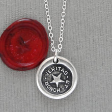 Load image into Gallery viewer, Star Wax Seal Necklace - Truth And Honor Antique Silver Jewelry North Star
