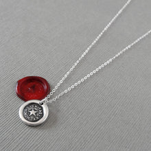 Load image into Gallery viewer, Star Wax Seal Necklace - Truth And Honor Antique Silver Jewelry North Star