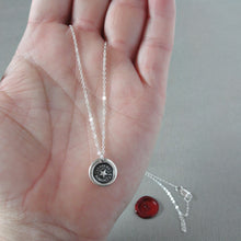 Load image into Gallery viewer, Star Wax Seal Necklace - Truth And Honor Antique Silver Jewelry North Star