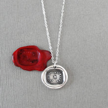 Load image into Gallery viewer, Watch Over The One I Love - Wax Seal Necklace With Star In Silver