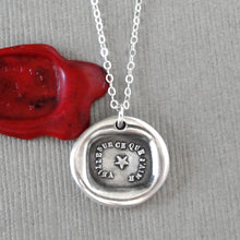 Load image into Gallery viewer, Watch Over The One I Love - Wax Seal Necklace With Star In Silver