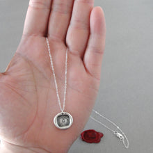Load image into Gallery viewer, Watch Over The One I Love - Wax Seal Necklace With Star In Silver