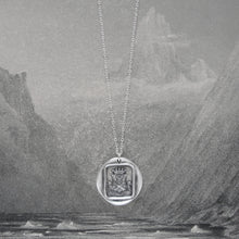 Load image into Gallery viewer, Steadfast In Adversity - Silver Wax Seal Necklace Eagle Crest