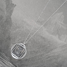 Load image into Gallery viewer, Steadfast In Adversity - Silver Wax Seal Necklace Eagle Crest