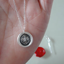 Load image into Gallery viewer, Strength With Virtue - Silver Spear Wax Seal Necklace - Honor Chivalry