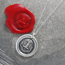 Load image into Gallery viewer, Strength With Virtue - Silver Spear Wax Seal Necklace - Honor Chivalry