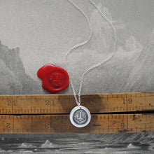 Load image into Gallery viewer, Strength With Virtue - Silver Spear Wax Seal Necklace - Honor Chivalry