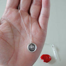 Load image into Gallery viewer, Strength With Virtue - Silver Spear Wax Seal Necklace - Honor Chivalry