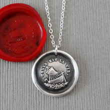 Load image into Gallery viewer, Such Is Life - Boat Wax Seal Necklace In Silver