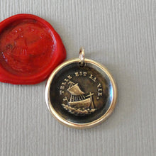 Load image into Gallery viewer, Such Is Life Wax Seal Charm Boat - Antique Bronze Ship Jewelry Pendant Sailboat Nautical