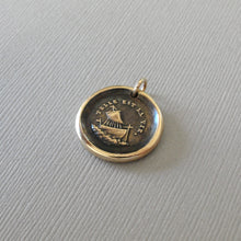 Load image into Gallery viewer, Such Is Life Wax Seal Charm Boat - Antique Bronze Ship Jewelry Pendant Sailboat Nautical