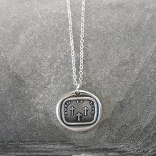 Load image into Gallery viewer, The Three Crosses - Silver Wax Seal Necklace - Such Is Life - RQP Studio