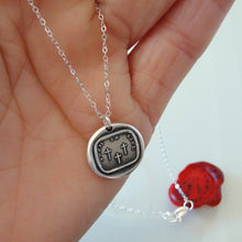 Load image into Gallery viewer, The Three Crosses - Silver Wax Seal Necklace - Such Is Life - RQP Studio