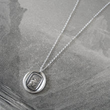 Load image into Gallery viewer, Silver Sun Wax Seal Necklace - Through Thickest Clouds I Find My Way motto