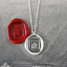 Load image into Gallery viewer, Silver Sun Wax Seal Necklace - Through Thickest Clouds I Find My Way motto