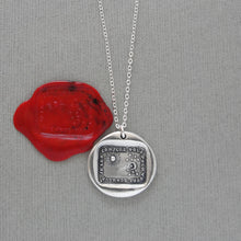 Load image into Gallery viewer, All For Your Happiness - Wax Seal Necklace Sun Moon Stars - Silver Jewelry