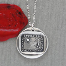 Load image into Gallery viewer, All For Your Happiness - Wax Seal Necklace Sun Moon Stars - Silver Jewelry