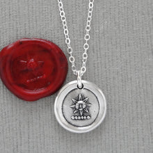 Load image into Gallery viewer, Sun Wax Seal Necklace - Antique Silver Sunshine Wax Seal Jewelry - Glory Splendor