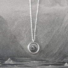 Load image into Gallery viewer, Go Getter - Martlet Mythical Swallow Bird Silver Wax Seal Necklace