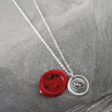 Load image into Gallery viewer, Go Getter - Martlet Mythical Swallow Bird Silver Wax Seal Necklace