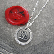 Load image into Gallery viewer, Go Getter - Martlet Mythical Swallow Bird Silver Wax Seal Necklace