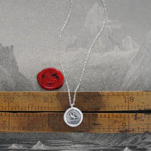 Load image into Gallery viewer, Go Getter - Martlet Mythical Swallow Bird Silver Wax Seal Necklace
