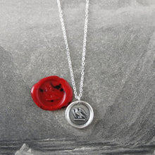 Load image into Gallery viewer, Go Getter - Martlet Mythical Swallow Bird Silver Wax Seal Necklace