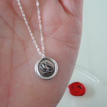 Load image into Gallery viewer, Go Getter - Martlet Mythical Swallow Bird Silver Wax Seal Necklace